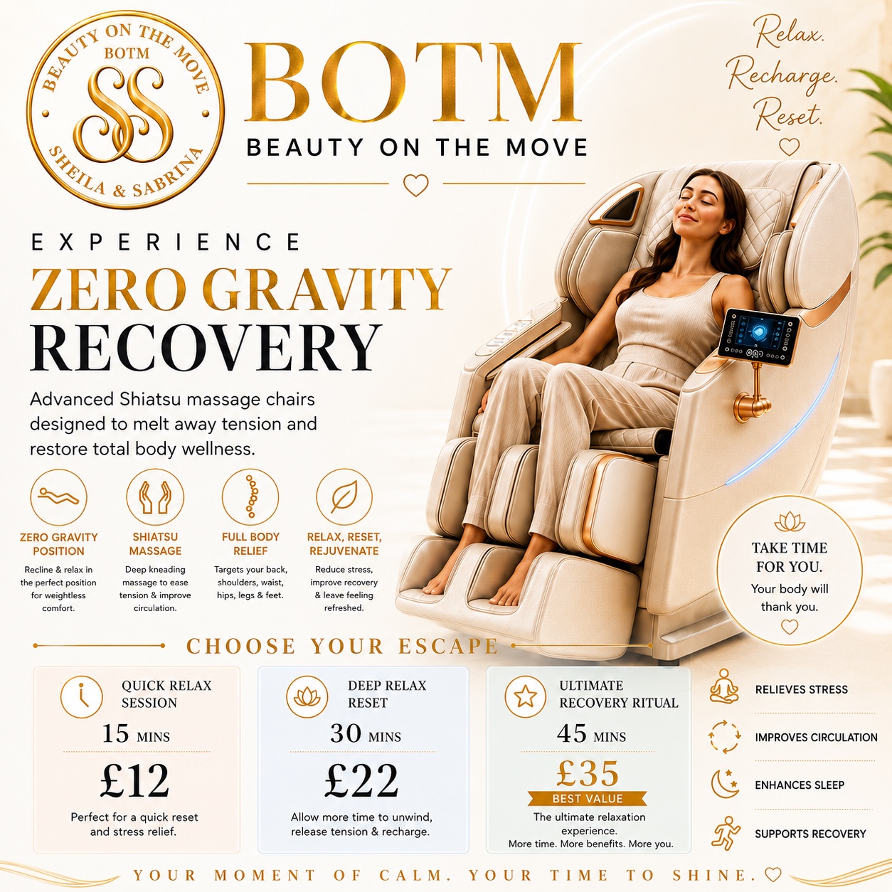 Zero Gravity Recovery massage chair experience and prices